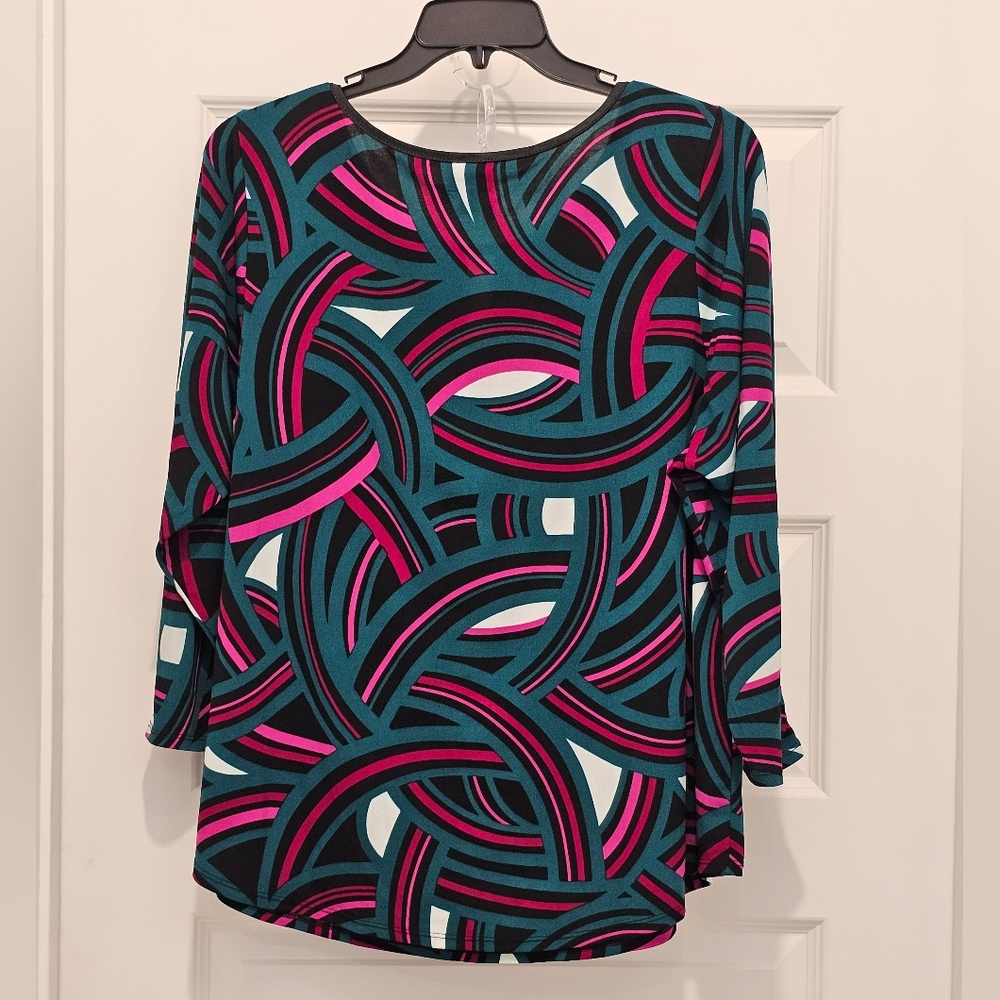 Worthington Abstract Print Multi-color Top, GUC, Size 2X - Picture 10 of 11